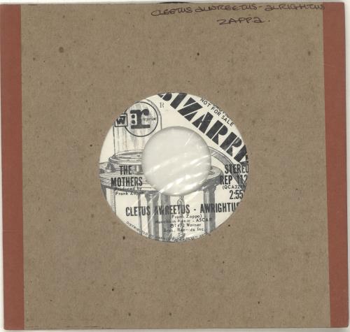 Frank Zappa Cletus Awreetus - Awrightus 7" vinyl single (7 inch record / 45) US ZAP07CL145231