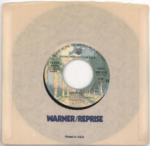 Frank Zappa Disco Boy - EX 7" vinyl single (7 inch record / 45) US ZAP07DI741505