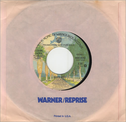 Frank Zappa Disco Boy 7" vinyl single (7 inch record / 45) US ZAP07DI260883