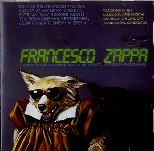 Frank Zappa Francesco Zappa CD album (CDLP) UK ZAPCDFR616170