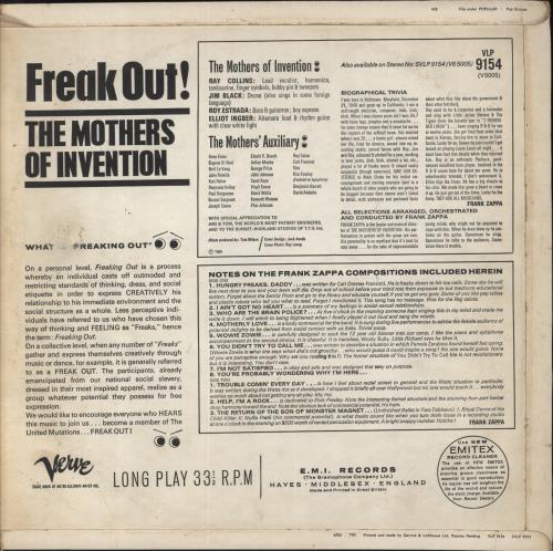 Frank Zappa Freak Out! - Original Verve Issue - Mono vinyl LP album (LP record) UK ZAPLPFR835431