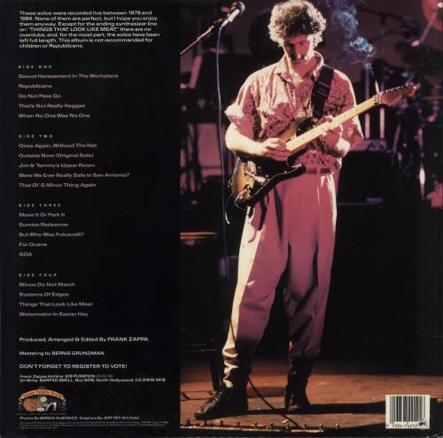 Frank Zappa Guitar 2-LP vinyl record set (Double LP Album) US ZAP2LGU330634