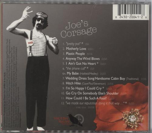 Frank Zappa Joe's Corsage CD album (CDLP) US ZAPCDJO797160