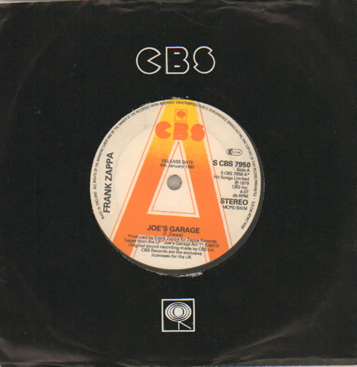 Frank Zappa Joe's Garage - 'A' Label 7" vinyl single (7 inch record / 45) UK ZAP07JO407110