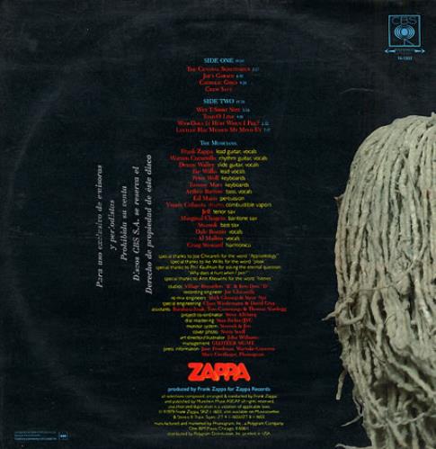 Frank Zappa Joe's Garage Act I vinyl LP album (LP record) Colombian ZAPLPJO346270