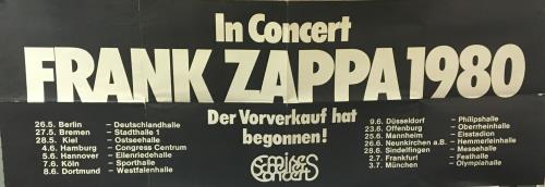 Frank Zappa Pair Of In Concert - Zappa 1980 World Tour Posters poster German ZAPPOPA657252