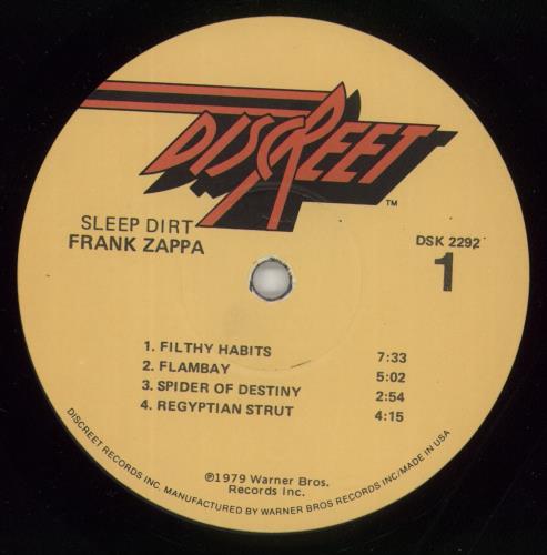 Frank Zappa Sleep Dirt vinyl LP album (LP record) US ZAPLPSL863722