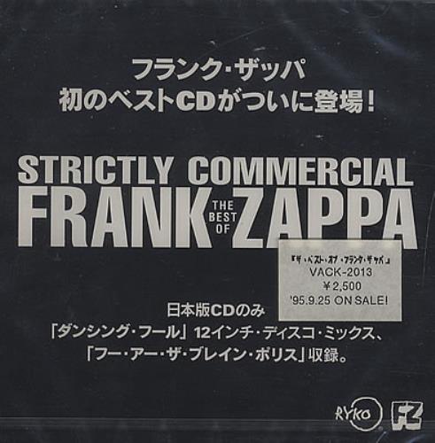 Frank Zappa Strictly Commercial CD album (CDLP) Japanese ZAPCDST110269