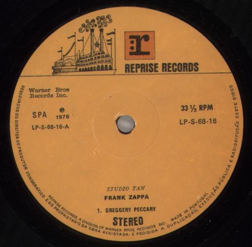 Frank Zappa Studio Tan - Misprint label vinyl LP album (LP record) Portuguese ZAPLPST885208