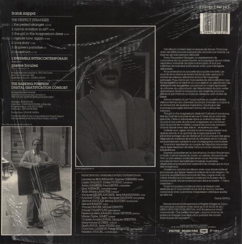 Frank Zappa The Perfect Stranger vinyl LP album (LP record) French ZAPLPTH796098