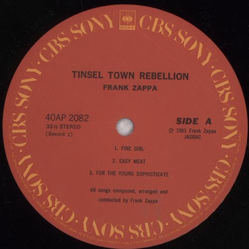 Frank Zappa Tinseltown Rebellion 2-LP vinyl record set (Double LP Album) Japanese ZAP2LTI837432