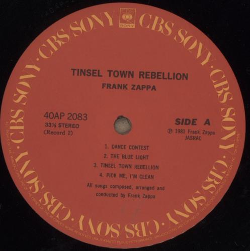 Frank Zappa Tinseltown Rebellion 2-LP vinyl record set (Double LP Album) Japanese ZAP2LTI837432