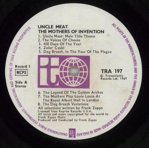 Frank Zappa Uncle Meat + booklet 2-LP vinyl record set (Double LP Album) UK ZAP2LUN863727