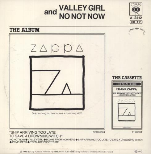 Frank Zappa Valley Girl 7" vinyl single (7 inch record / 45) Dutch ZAP07VA819061