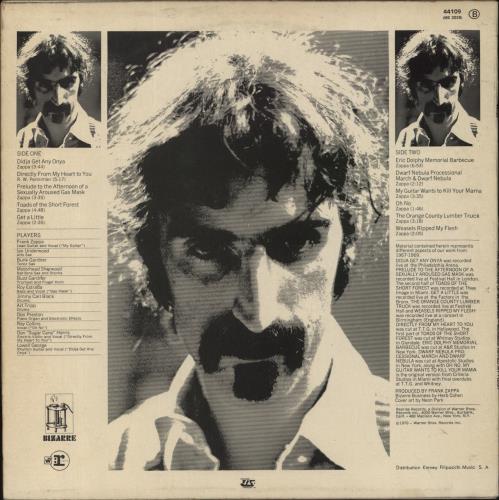 Frank Zappa Weasels Ripped My Flesh vinyl LP album (LP record) French ZAPLPWE261850