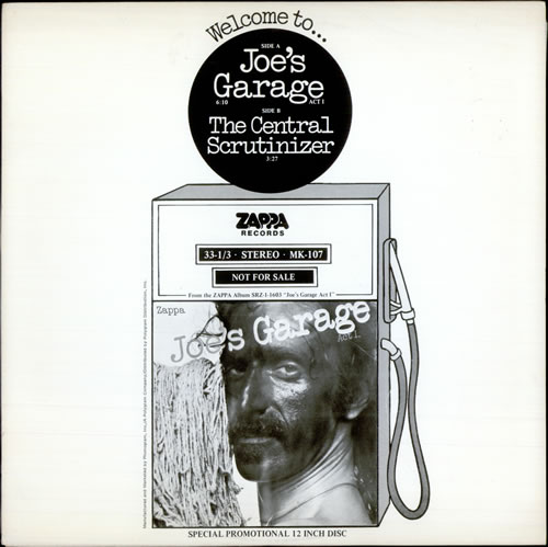 Frank Zappa Welcome To Joe's Garage 12" vinyl single (12 inch record / Maxi-single) US ZAP12WE81559