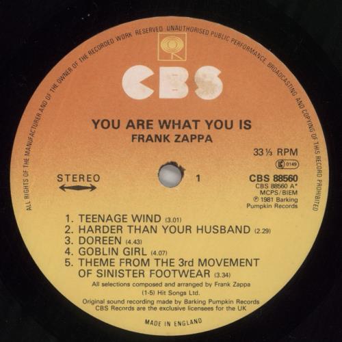 Frank Zappa You Are What You Is - VG 2-LP vinyl record set (Double LP Album) UK ZAP2LYO859427