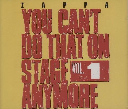 Frank Zappa You Can't Do That On Stage Vol 1 2 CD album set (Double CD) UK ZAP2CYO755081