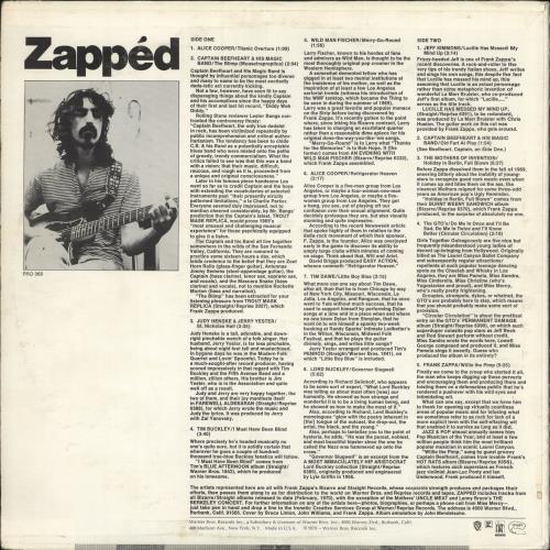 Frank Zappa Zapped - VG vinyl LP album (LP record) US ZAPLPZA741984