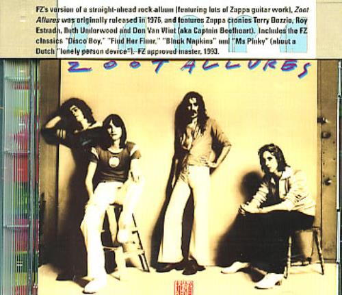 Frank Zappa Zoot Allures CD album (CDLP) US ZAPCDZO297273