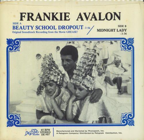 Frankie Avalon Beauty School Dropout 7" vinyl single (7 inch record / 45) UK AV407BE601427