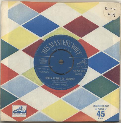Frankie Avalon Green Leaves Of Summer 7" vinyl single (7 inch record / 45) UK AV407GR570418