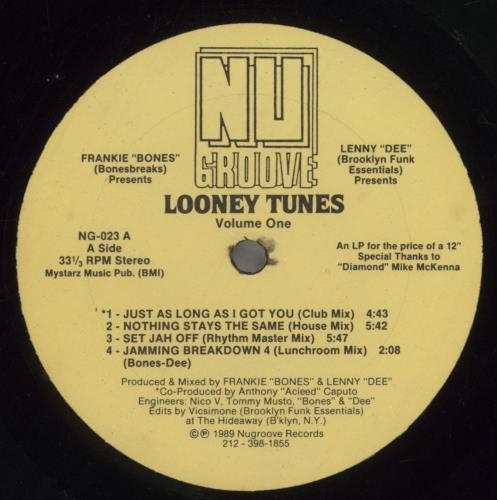 Frankie 'Bones' & Lenny 'Dee' Looney Tunes - Volume One vinyl LP album (LP record) US F&LLPLO857306