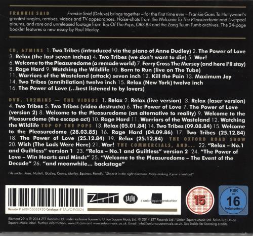 Frankie Goes To Hollywood Frankie Said 2-disc CD/DVD set UK FGT2DFR717697
