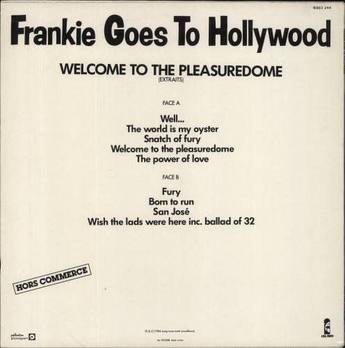 Frankie Goes To Hollywood Welcome To The Pleasuredome (Extraits) vinyl LP album (LP record) French FGTLPWE06181