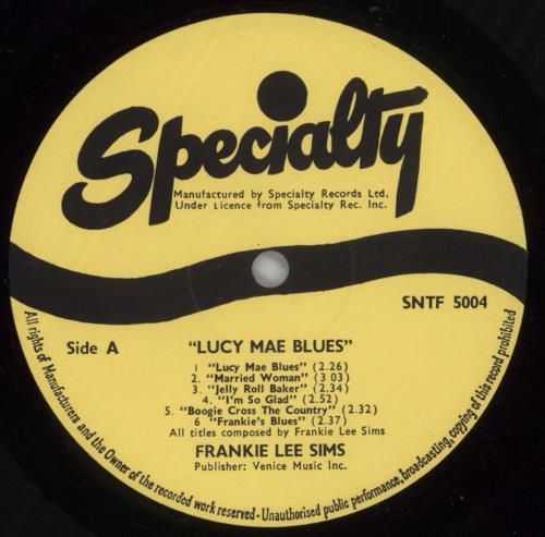 Frankie Lee Sims Lucy Mae Blues vinyl LP album (LP record) UK FVDLPLU536122