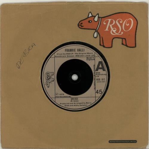 Frankie Valli Grease - Injection 7" vinyl single (7 inch record / 45) UK FRV07GR654806