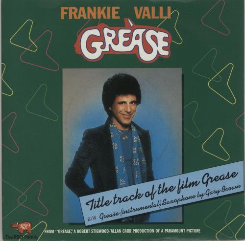 Frankie Valli Grease 7" vinyl single (7 inch record / 45) UK FRV07GR752166