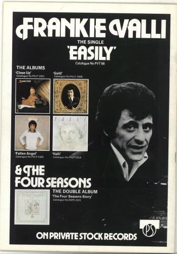 Frankie Valli Helicon tour programme UK FRVTRHE692919