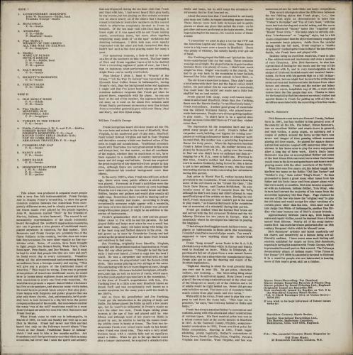 Franklin George Traditional Music For Banjo, Fiddle And Bagpipes vinyl LP album (LP record) UK 18ALPTR757863