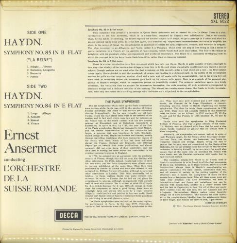 Franz Joseph Haydn La Reine vinyl LP album (LP record) UK HJYLPLA848414