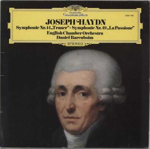 Franz Joseph Haydn Symphonie Nr. 44 "Trauer" / Symphonie Nr. 49 "La Passione" vinyl LP album (LP record) UK HJYLPSY764899