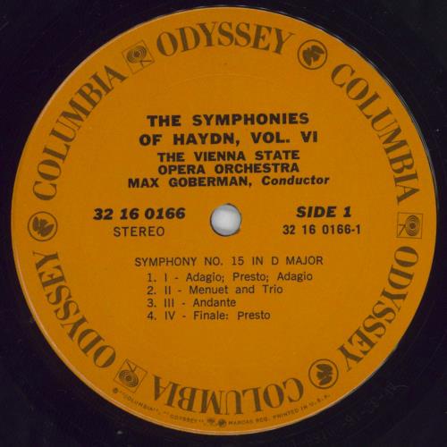 Franz Joseph Haydn Symphony No. 15, Symphony No. 16 & Symphony No. 17 vinyl LP album (LP record) US HJYLPSY538908