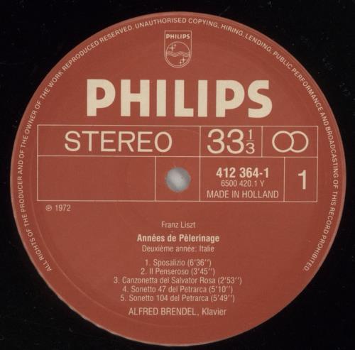 Franz Liszt Liszt: Ann�es De P�lerinage (Deuxi�me Ann�e: Italie) vinyl LP album (LP record) Dutch LK6LPLI879138