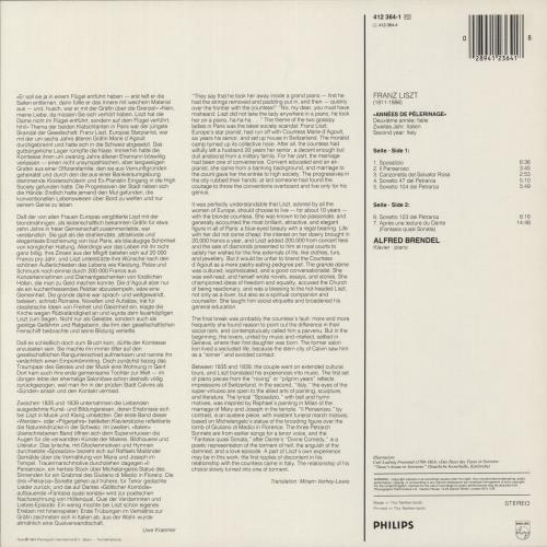 Franz Liszt Liszt: Ann�es De P�lerinage (Deuxi�me Ann�e: Italie) vinyl LP album (LP record) Dutch LK6LPLI879138