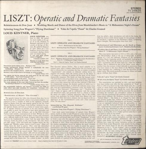 Franz Liszt Liszt: Operatic And Dramatic Fantasies vinyl LP album (LP record) UK LK6LPLI854435