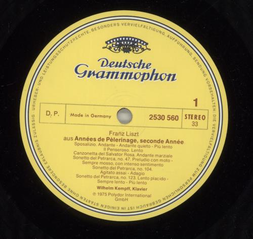 Franz Liszt Seconde Ann�e De P�lerinage � Deux L�gendes vinyl LP album (LP record) UK LK6LPSE878638