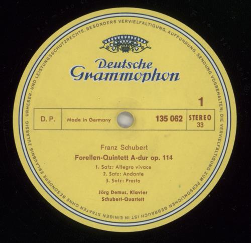 Franz Schubert Schubert: Trout Quintet, Quartettsatz C Minor Op. Posth. vinyl LP album (LP record) German FT2LPSC878414