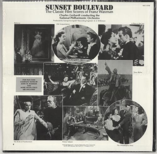 Franz Waxman Sunset Boulevard vinyl LP album (LP record) US FF3LPSU725745