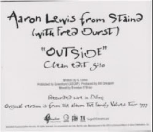 Fred Durst Outside CD single (CD5 / 5") US FDTC5OU179960