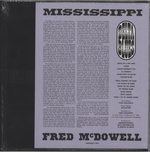 Fred McDowell Delta Blues - Blue vinyl vinyl LP album (LP record) US MF0LPDE752217
