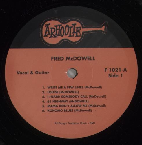 Fred McDowell Delta Blues vinyl LP album (LP record) US MF0LPDE883054