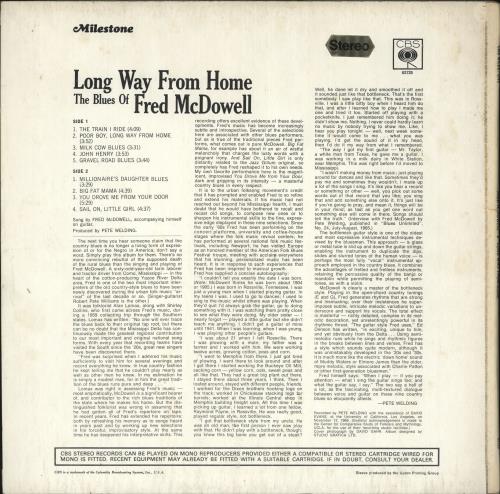 Fred McDowell Long Way From Home vinyl LP album (LP record) UK MF0LPLO713790