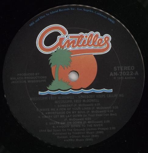 Fred McDowell Somebody Keeps Callin' Me vinyl LP album (LP record) US MF0LPSO874107