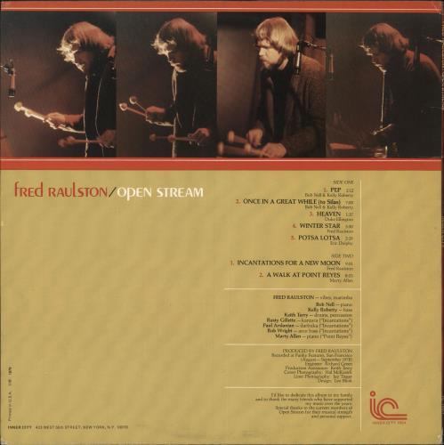 Fred Raulston Open Stream vinyl LP album (LP record) US 1VSLPOP749417