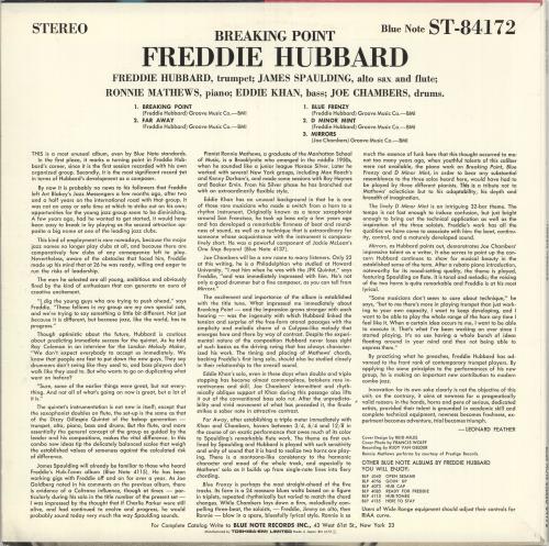 Freddie Hubbard Breaking Point vinyl LP album (LP record) Japanese FBHLPBR734555